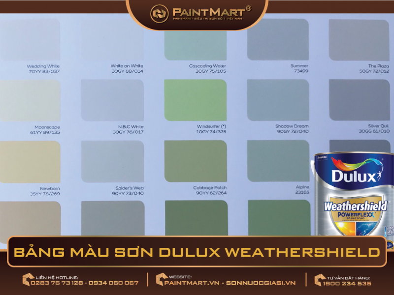 Bảng màu sơn Dulux Weathershield