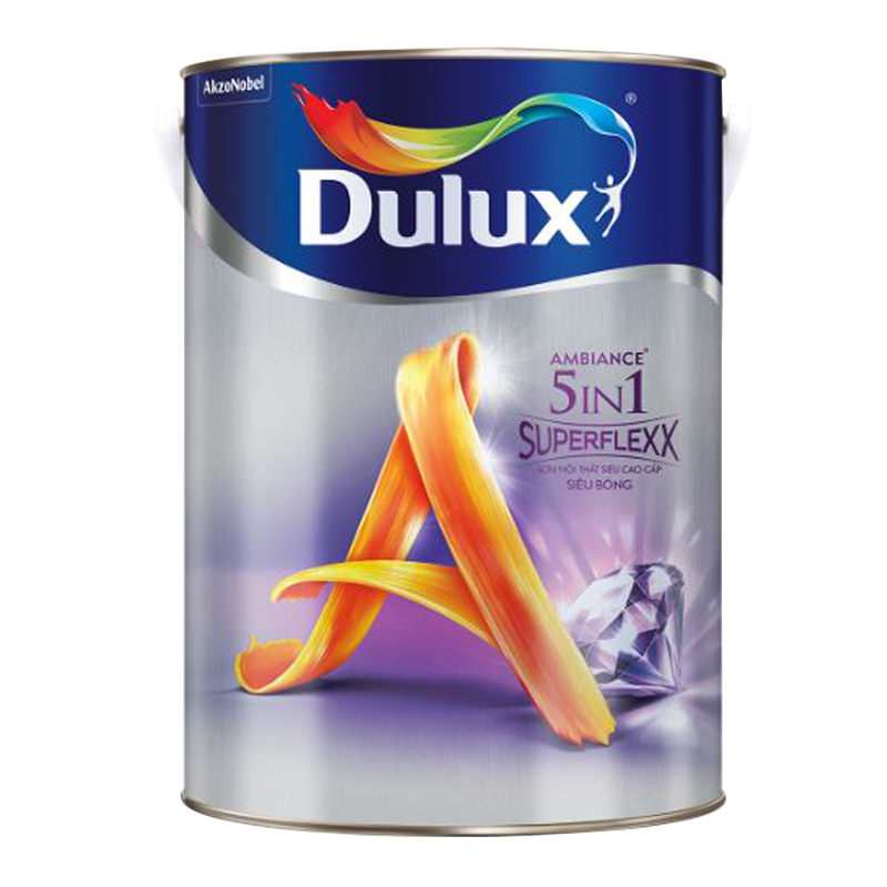 Dulux Ambiance 5 in 1 Superflexx: Sơn Dulux Ambiance 5 in 1 Superflexx sẽ mang đến cho bạn không gian sống đẳng cấp và sang trọng. Với độ bền cao và khả năng chống thấm tuyệt đối, sẽ ít khi bạn phải lo lắng về việc sơn lại.