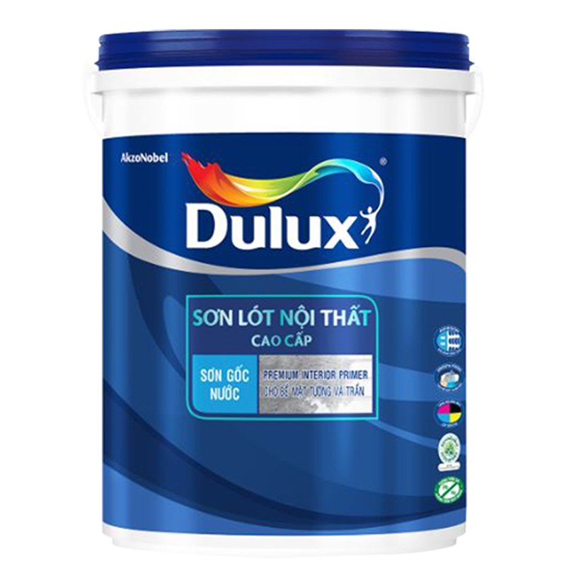 Sơn lót Dulux: Sơn lót Dulux là một sản phẩm đến từ thương hiệu uy tín và chất lượng cao. Sơn lót Dulux đảm bảo bề mặt hoàn hảo trước khi sơn lớp phủ chính, đồng thời bảo vệ tường nhà khỏi kiềm và thấm nước. Được đánh giá là sơn lót hàng đầu, Dulux chắc chắn sẽ làm hài lòng các khách hàng khó tính nhất.